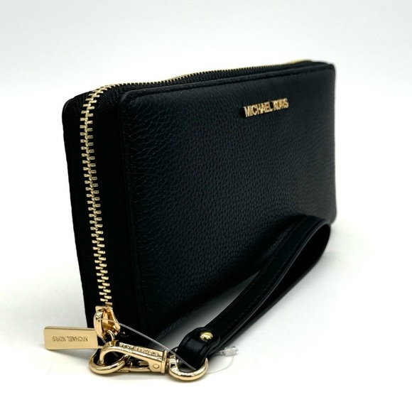 Michael Kors Large Continental Wallet Black/Gold - Picture 4 of 8